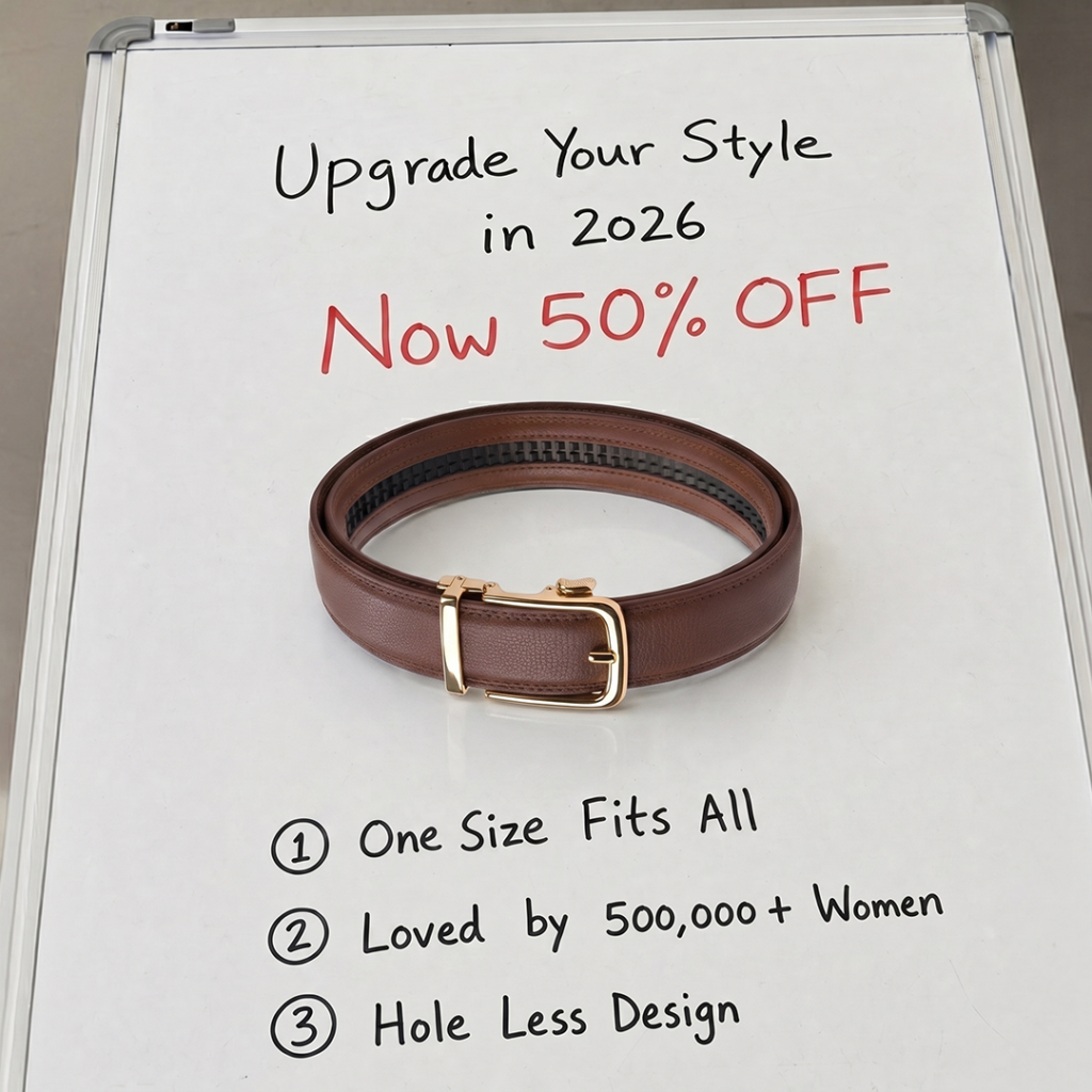leather belt
brown leather belt
women’s fashion belt
adjustable belt
one size fits all belt
holeless belt design
stylish women’s belt
fashion accessory
belt 50% off
2026 fashion sale
women’s leather accessory
brown belt product advertisement
