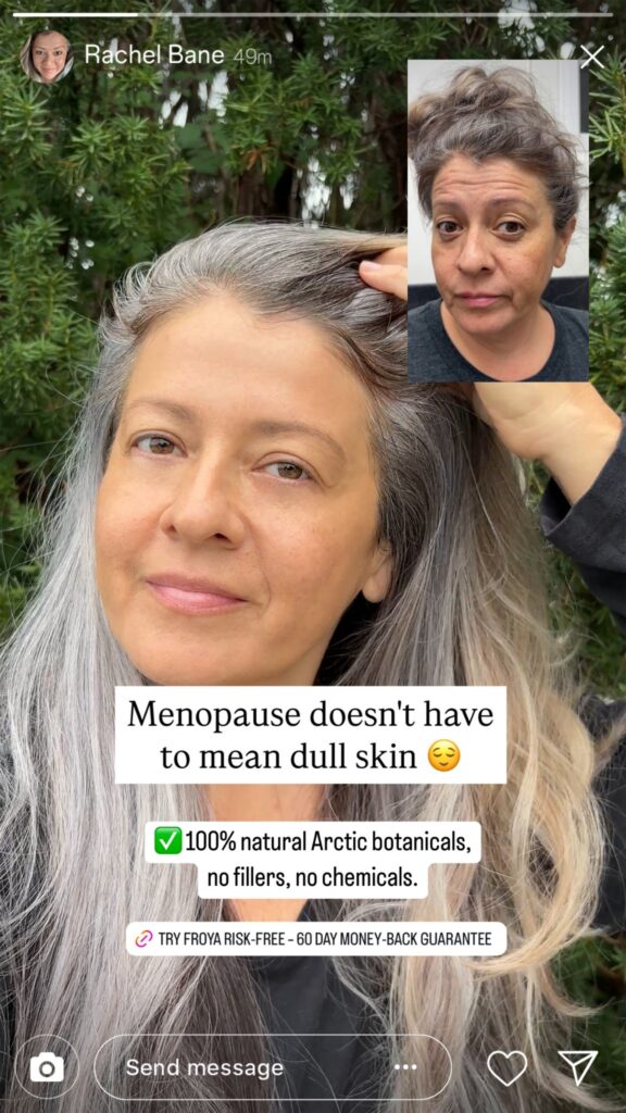 menopause skincare, mature woman skincare, natural skincare, dull skin treatment, glowing skin, anti-aging skincare, Arctic botanicals, natural beauty, healthy skin, menopause beauty routine, before and after skincare, facial skincare, radiant skin, botanical skincare, chemical-free skincare